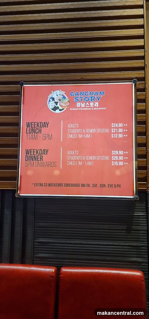 Gangnam Story Menu