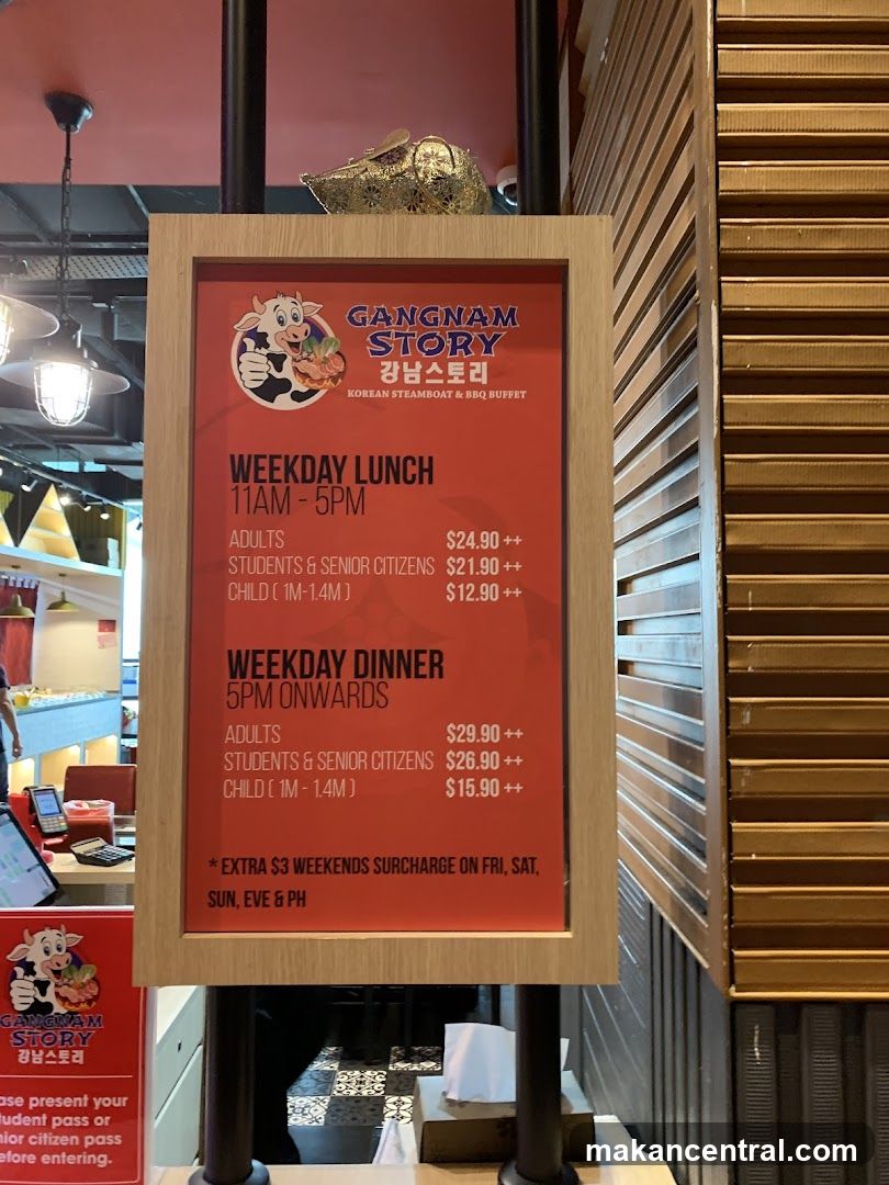 Gangnam Story Menu