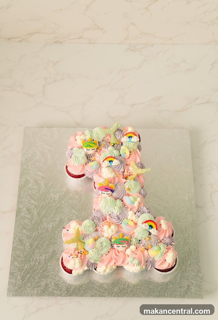 Number 1 Pull-Apart Cupcake Cake