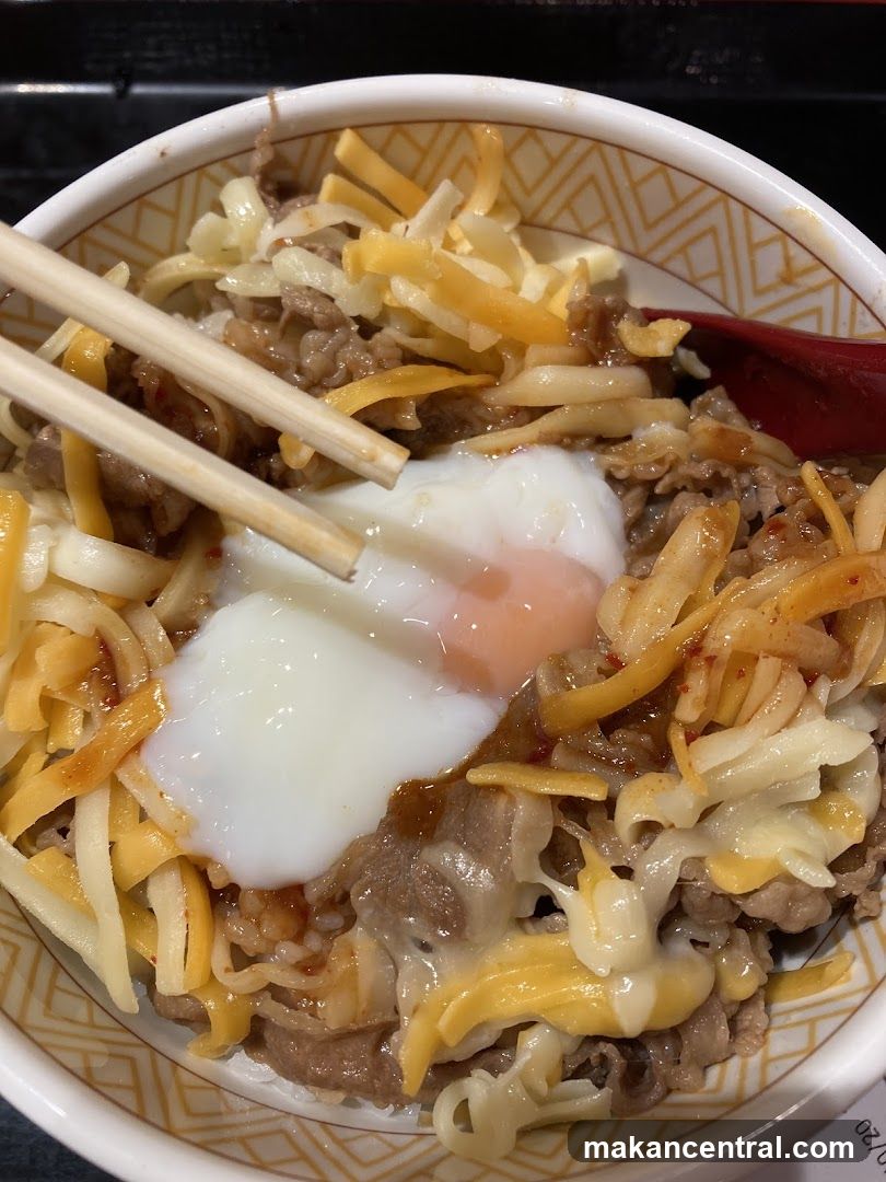 Beef Bowl with Cheese and Egg