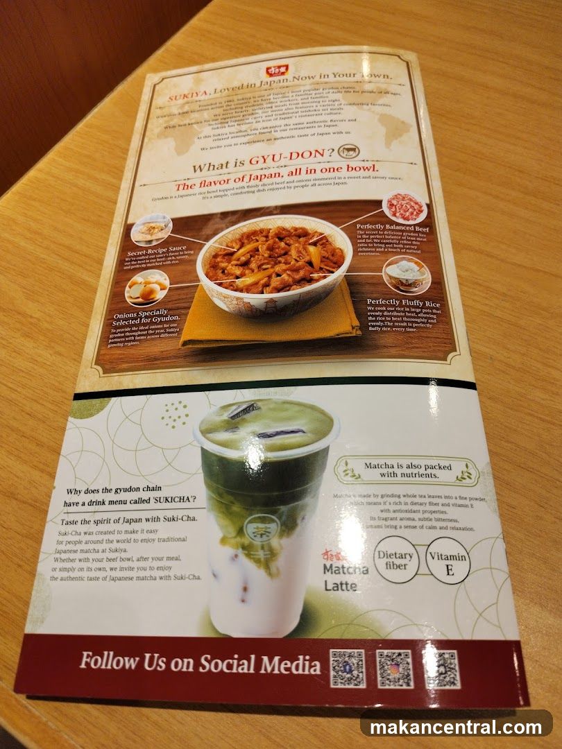 Sukiya Gyudon and Matcha Latte Menu