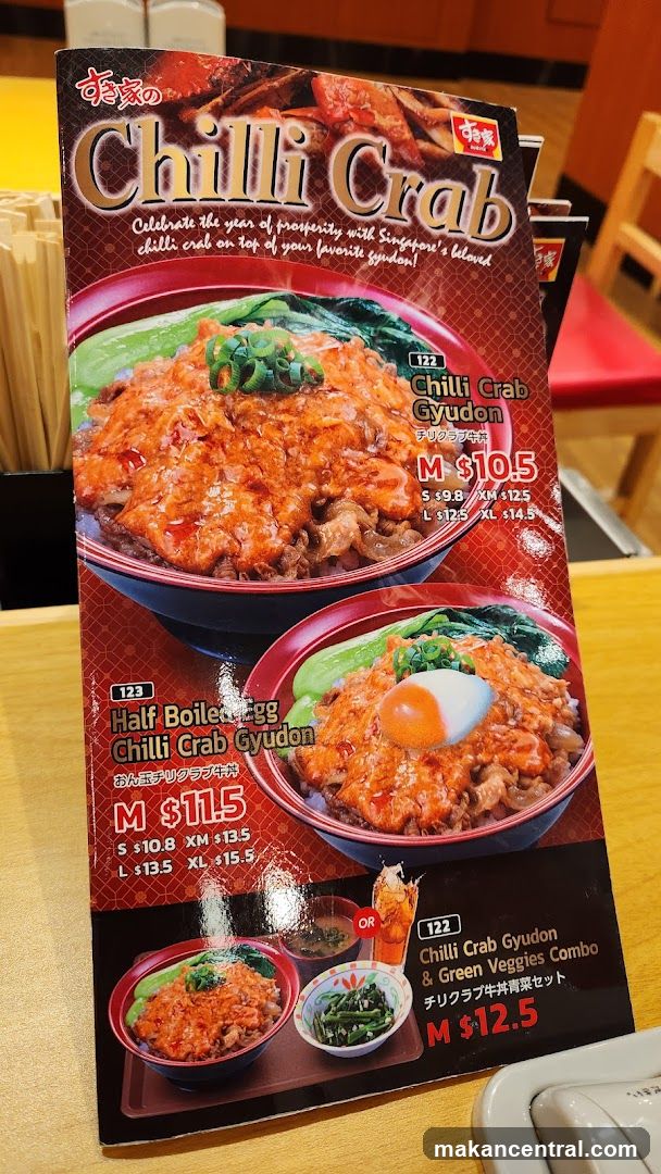 Chilli Crab Gyudon Menu