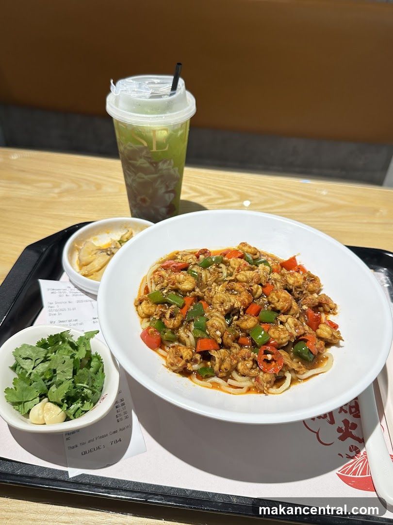 Spicy Crayfish Noodles with Side Dishes