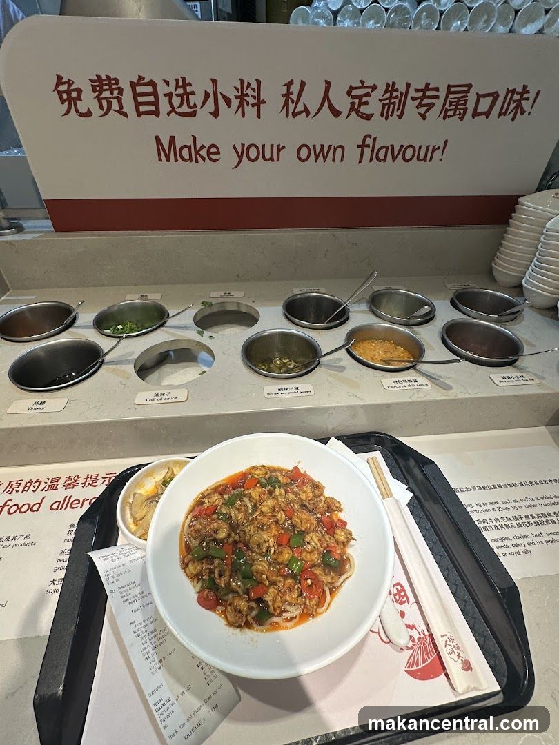 Noodle Dish with Condiments