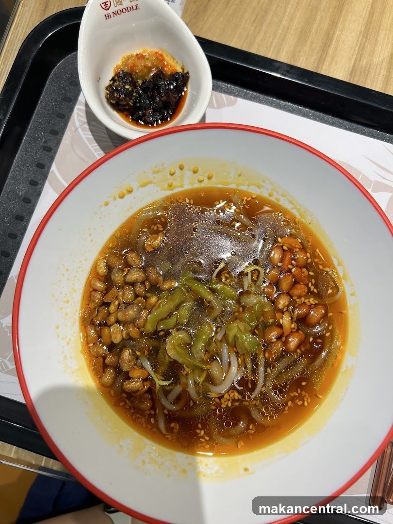 Noodle Dish with Condiments