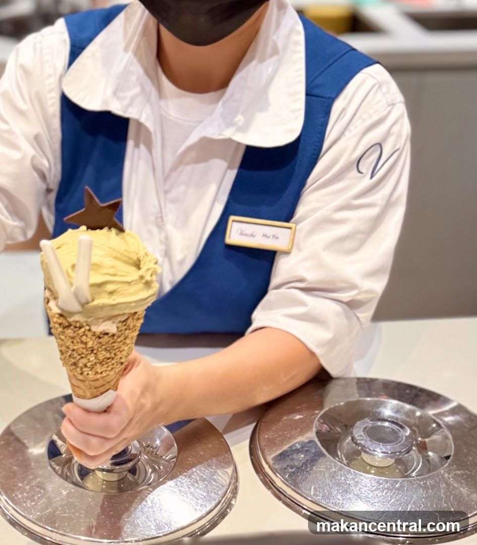 Ice Cream Cone with Chocolate Star