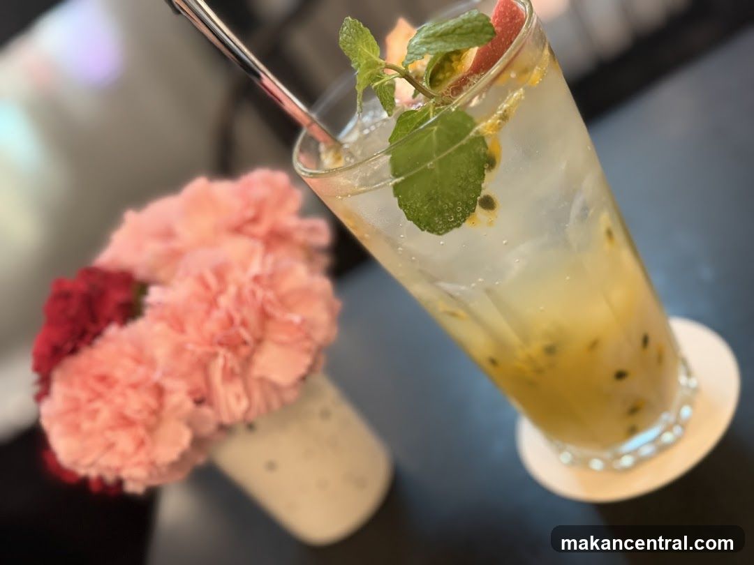 Passion Fruit Drink with Flowers