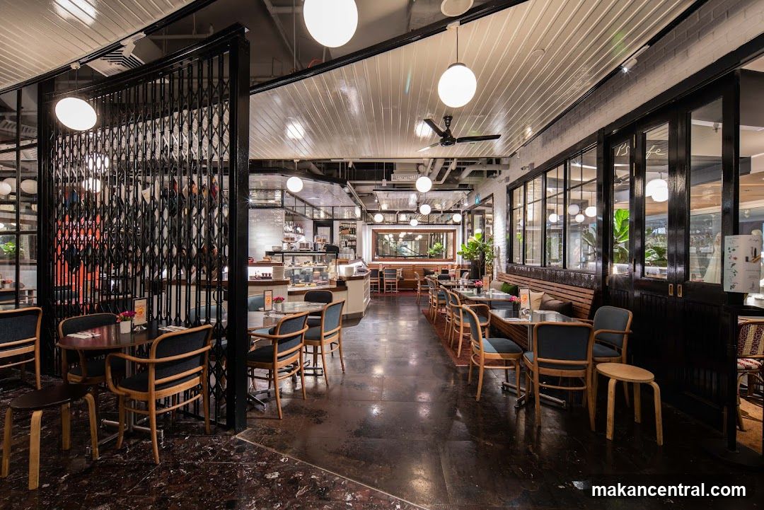Interior of a cafe with seating