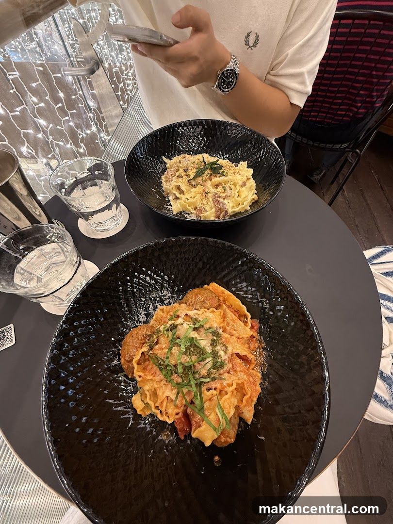 Two Pasta Dishes on a Table