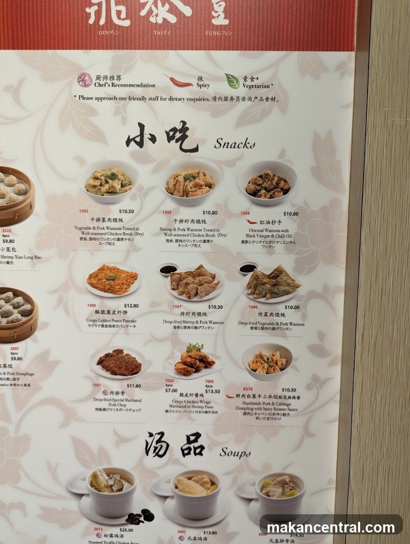 Snacks and Soups Menu