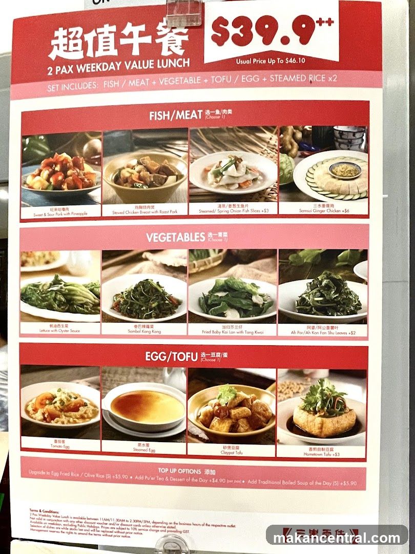 2 Pax Weekday Value Lunch
