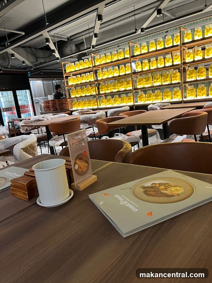 Restaurant Interior with Preserved Lemons Display