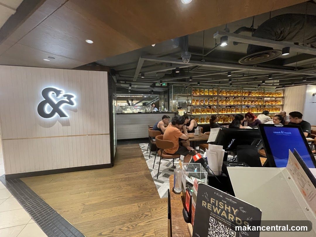 Interior of a cafe with customers