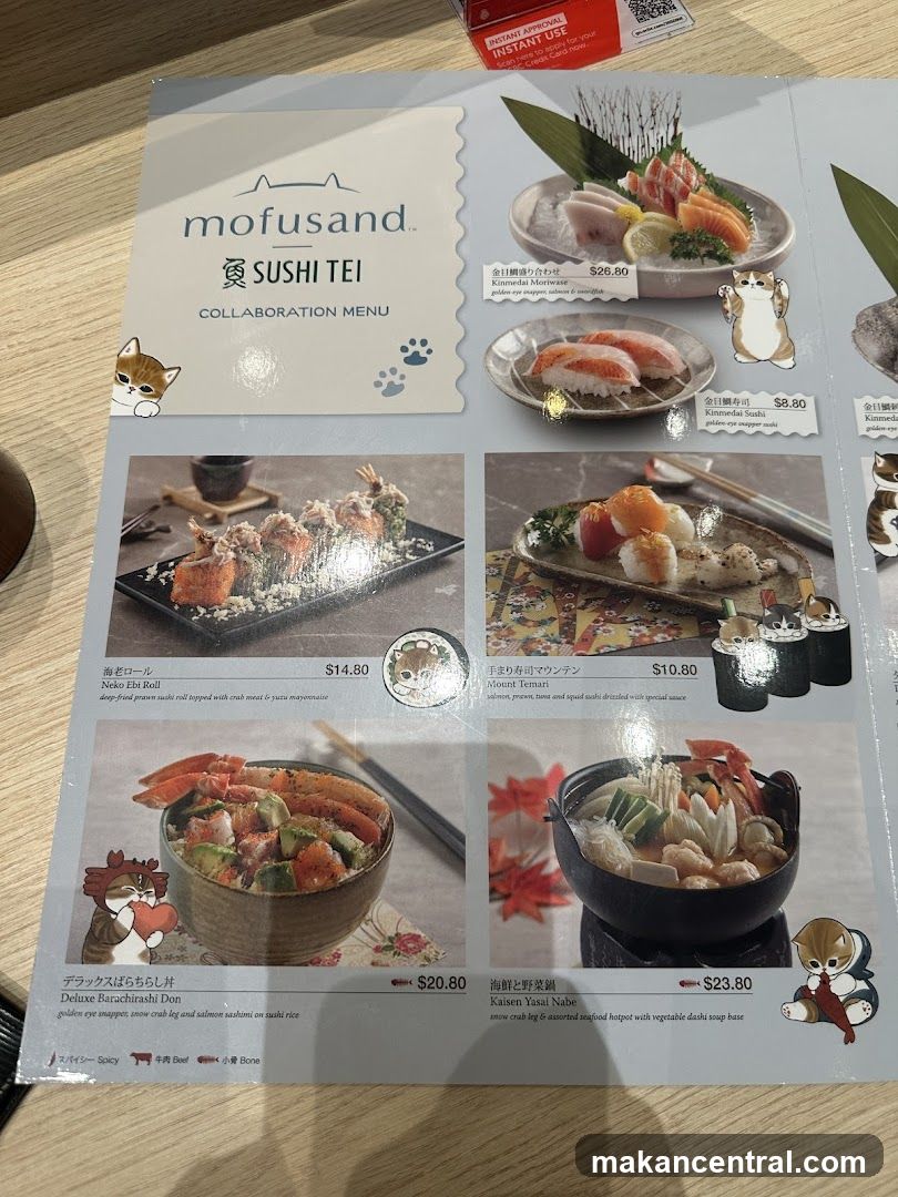 Mofusand x Sushi Tei Collaboration Menu