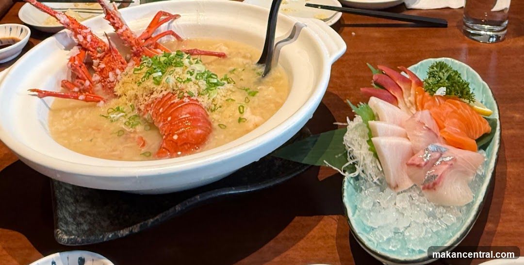 Lobster Porridge and Sashimi