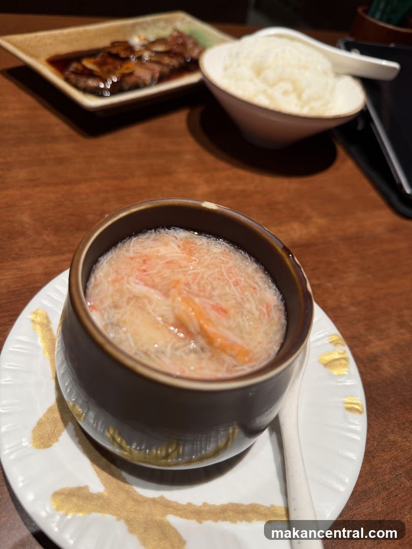 Steak and Rice with Crab Custard