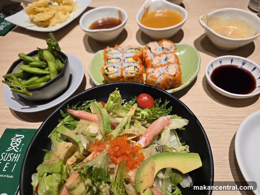 Sushi and Salad Spread