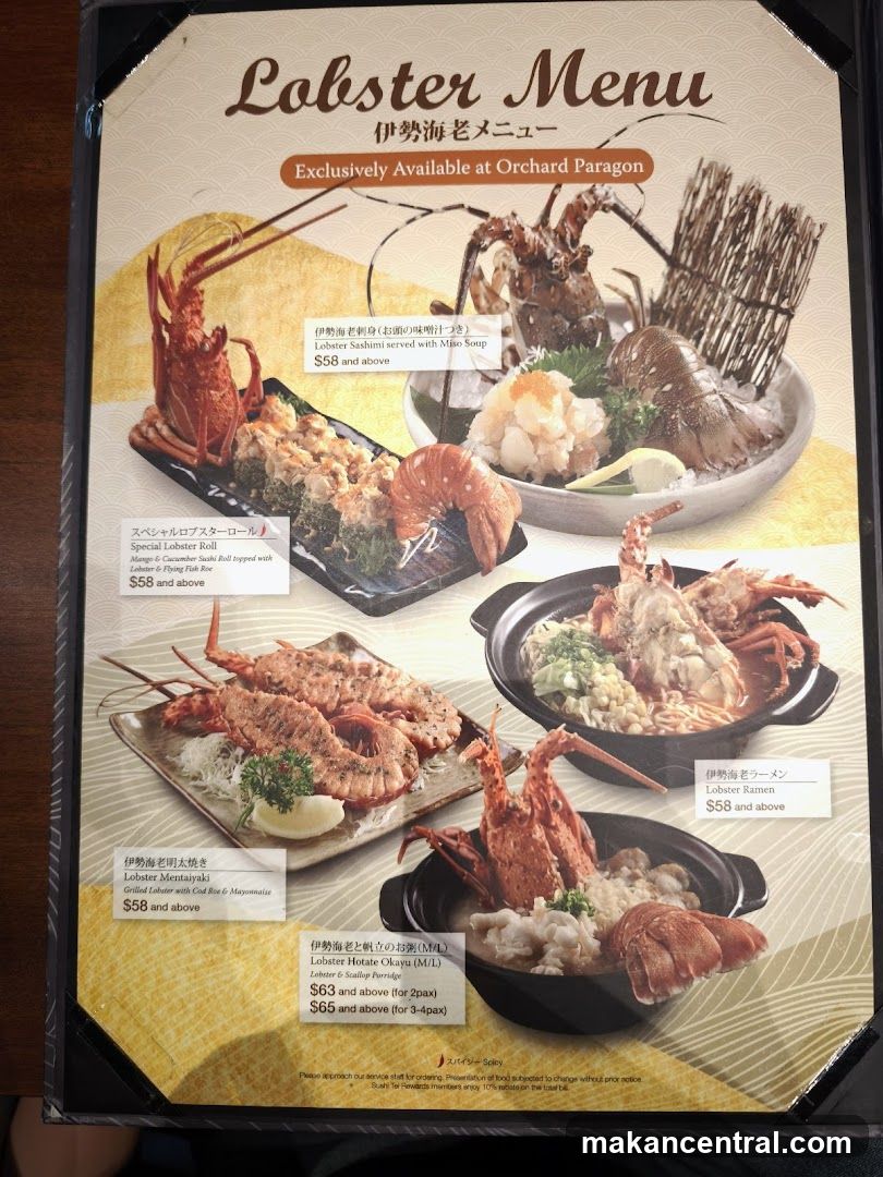 Lobster Menu