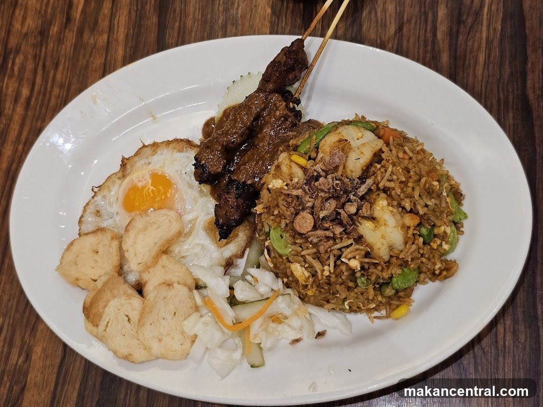 Fried Rice with Satay and Fried Egg