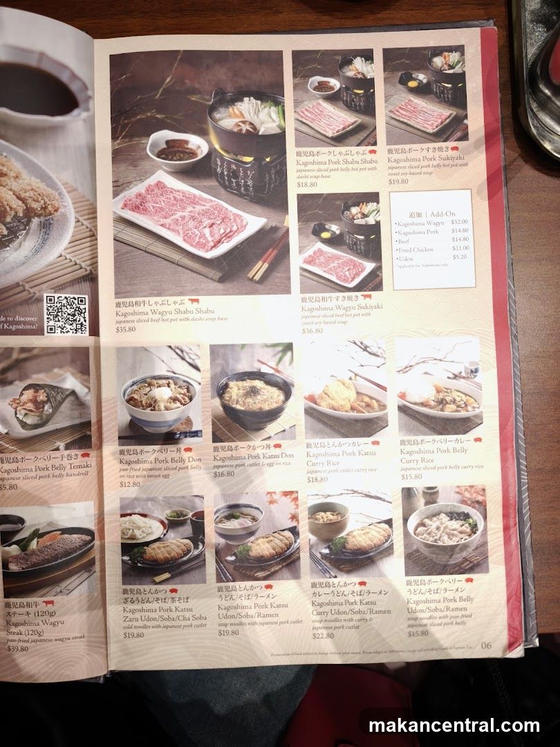 Kagoshima Pork and Wagyu Menu