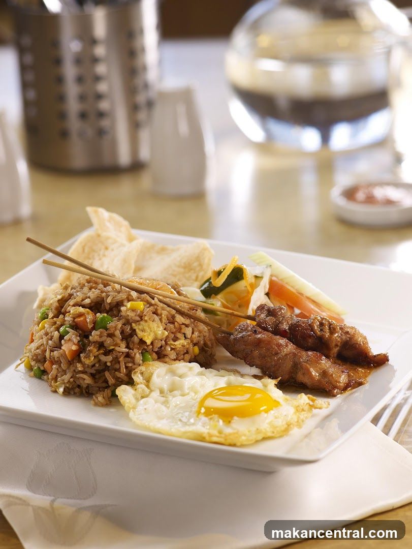 Fried Rice with Satay and Fried Egg