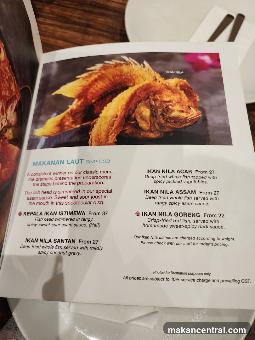 Seafood Menu