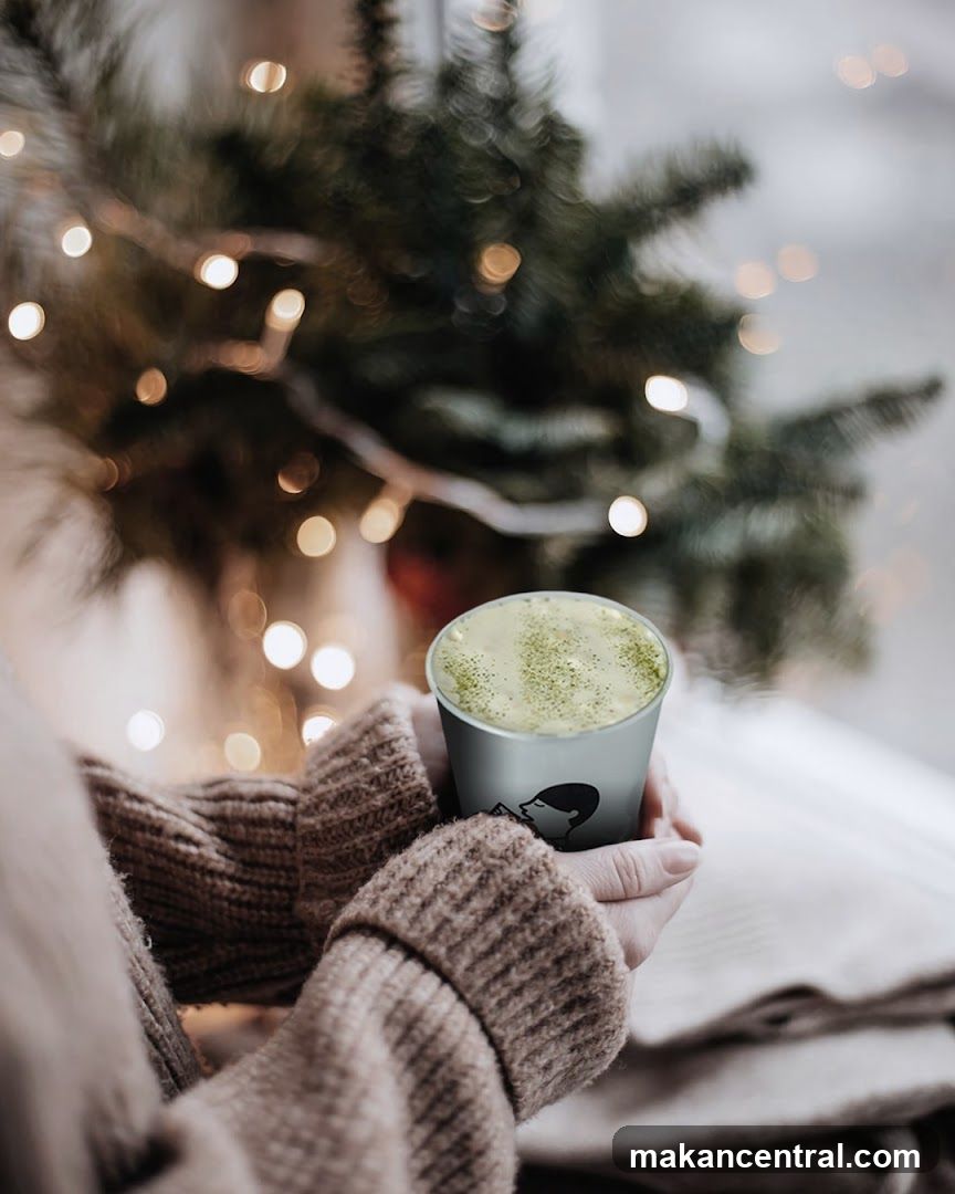 Cozy Drink with Festive Lights