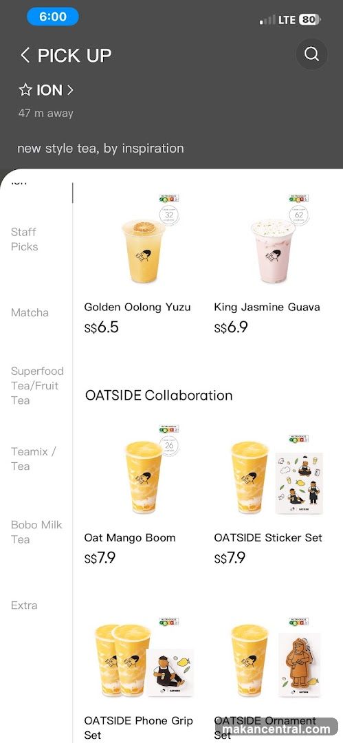 Pick Up Menu