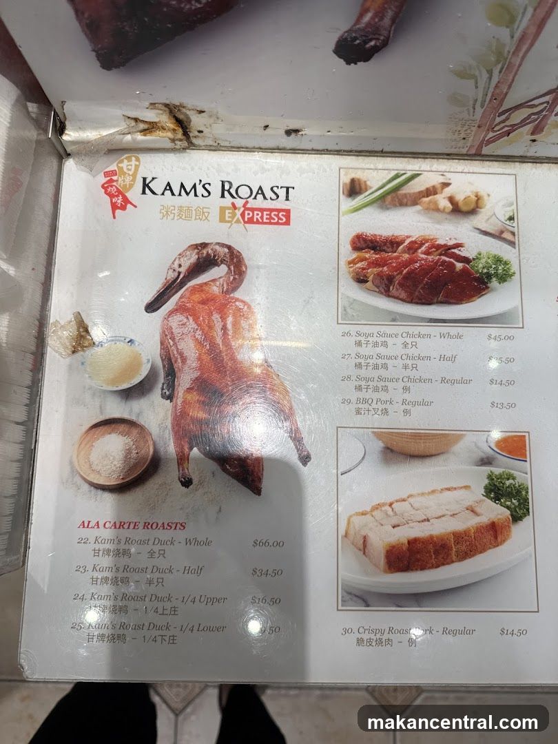 Kam's Roast Express Menu