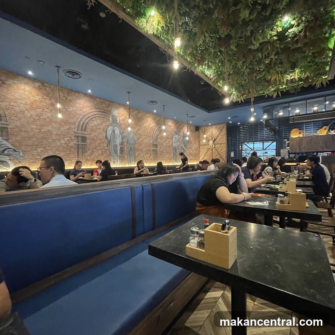 Restaurant Interior with Patrons