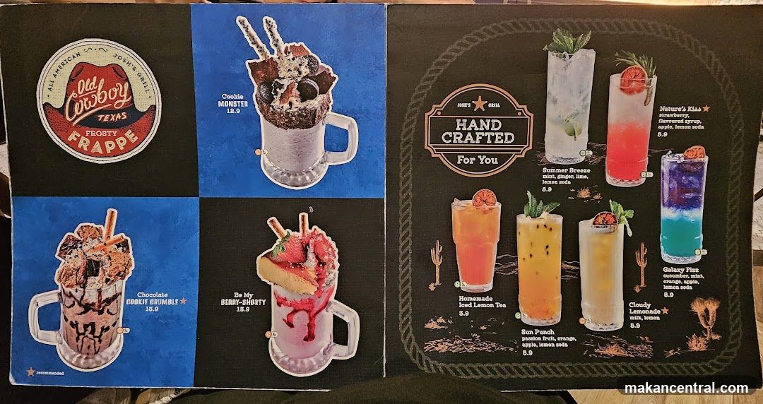 Old Cowboy Texas Frosty Frappe Menu
