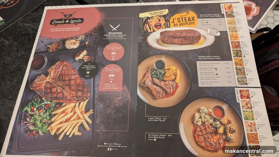 Steak & Lamb Menu