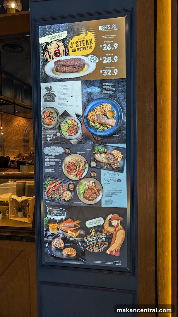 Josh's Grill Menu Board