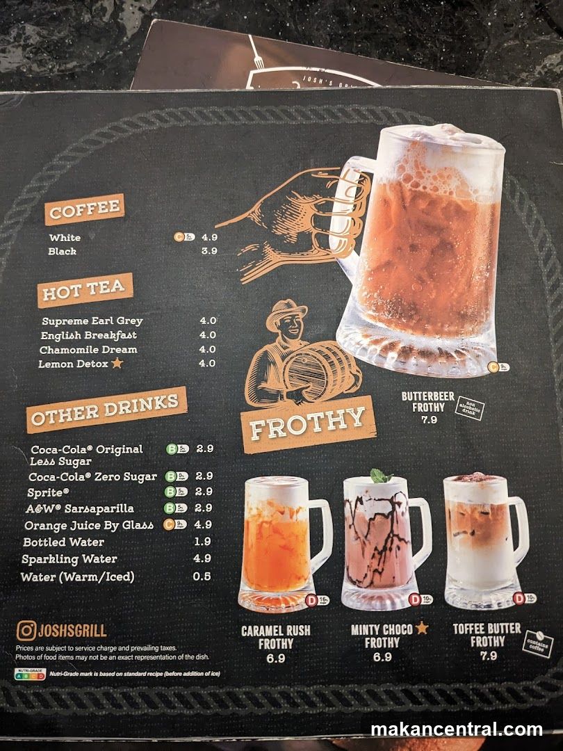 Josh's Grill Menu
