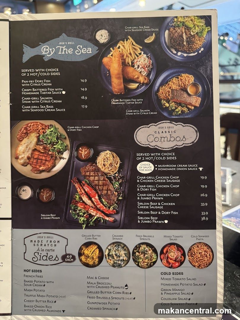 Josh's Grill Menu - By The Sea Section