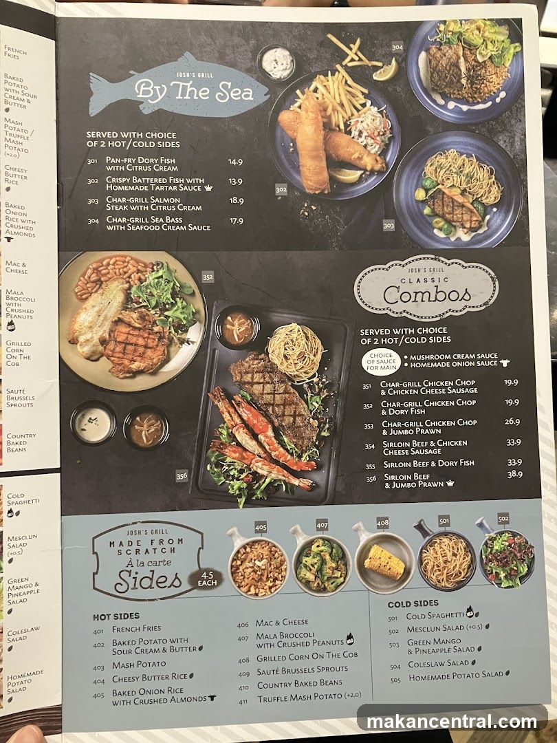 Josh's Grill Menu