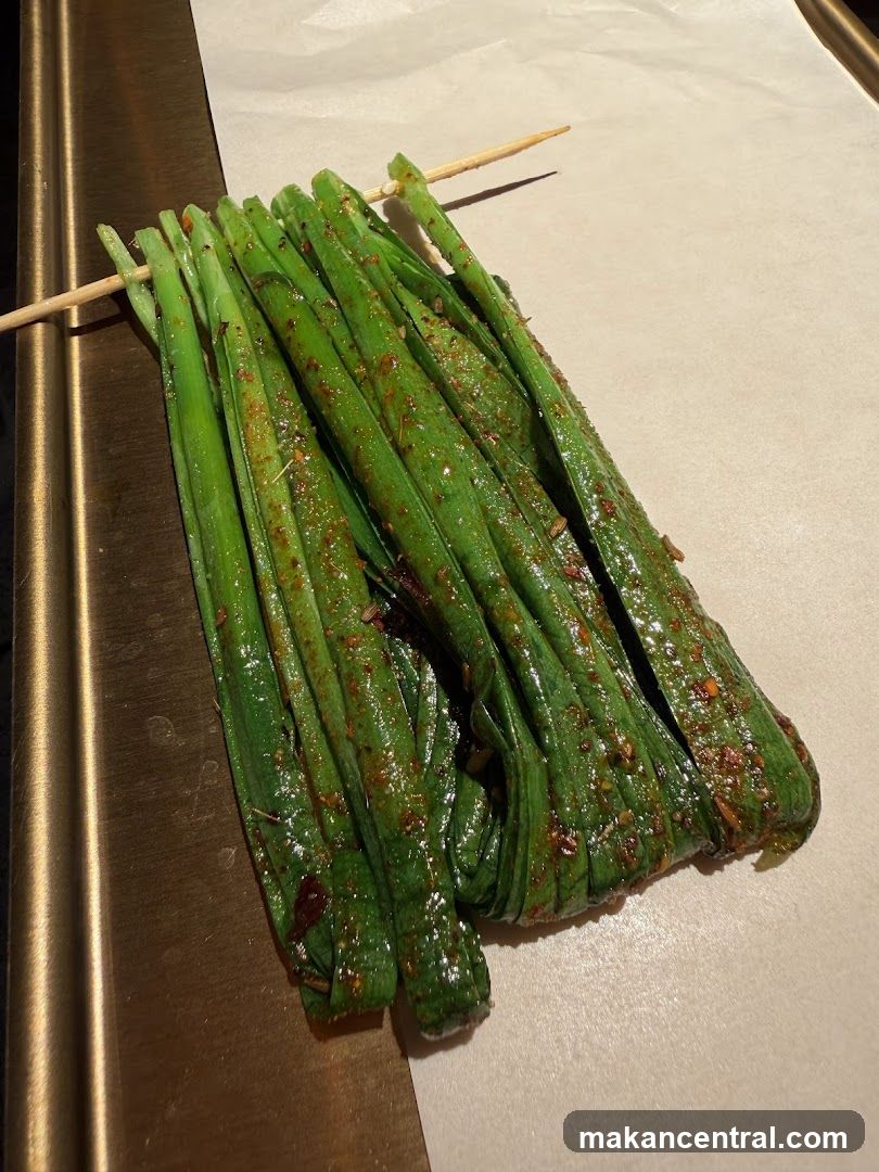 Grilled Green Vegetable Skewer