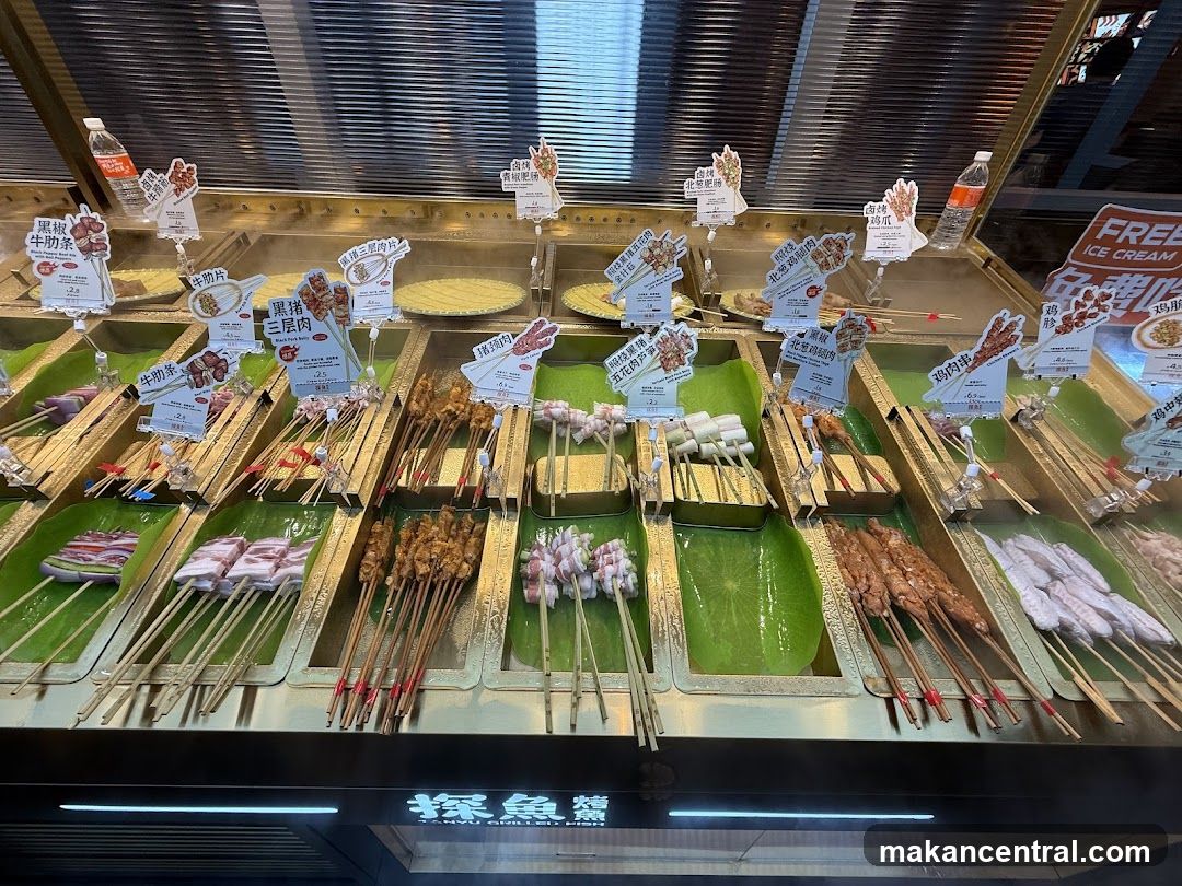 Grilled skewers display