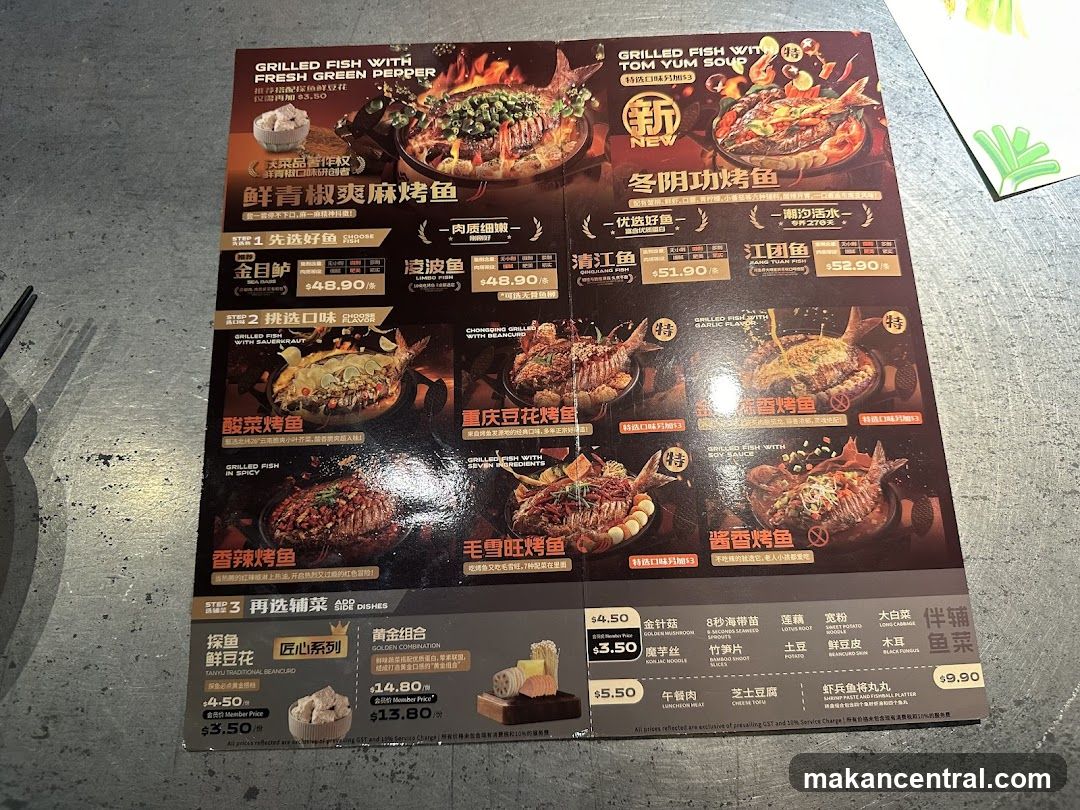 Grilled Fish Menu