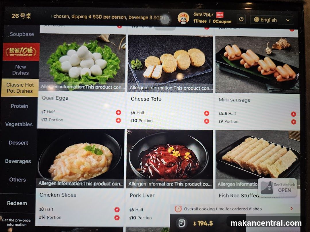 Digital Menu Display