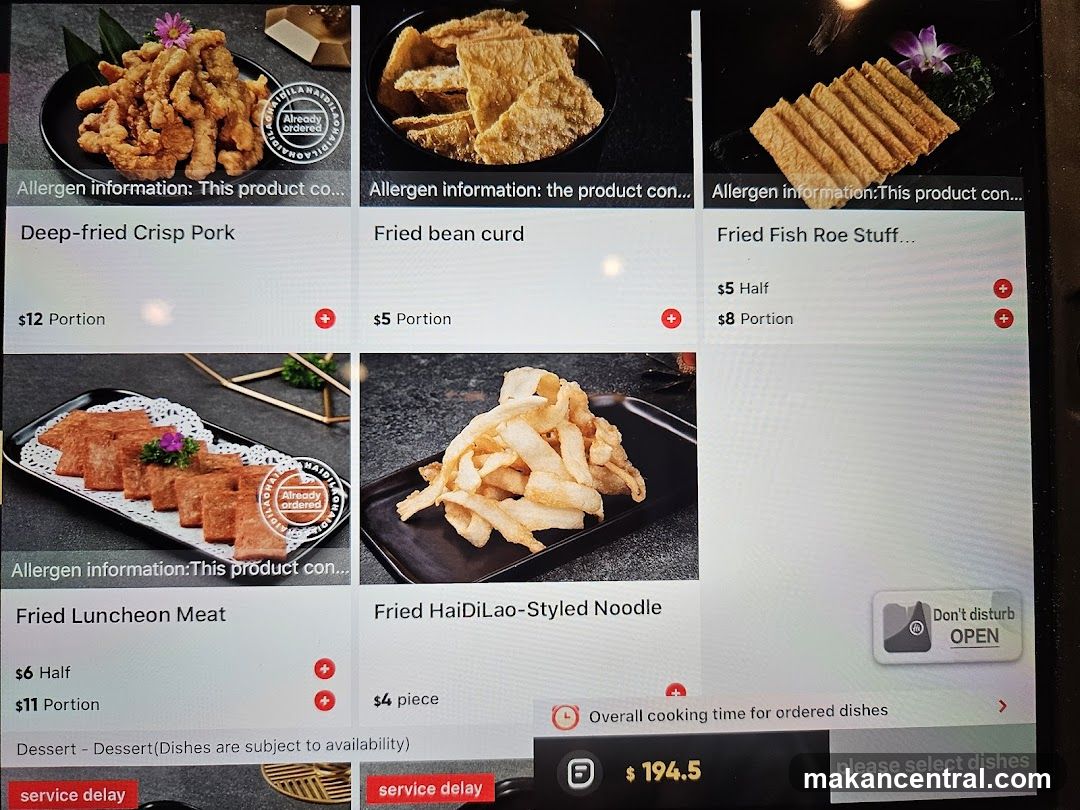 Restaurant Menu Display