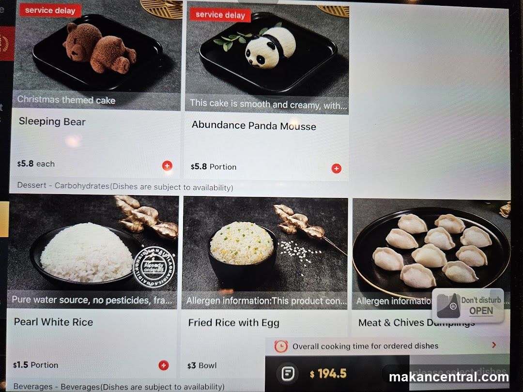 Dessert and Side Dish Menu