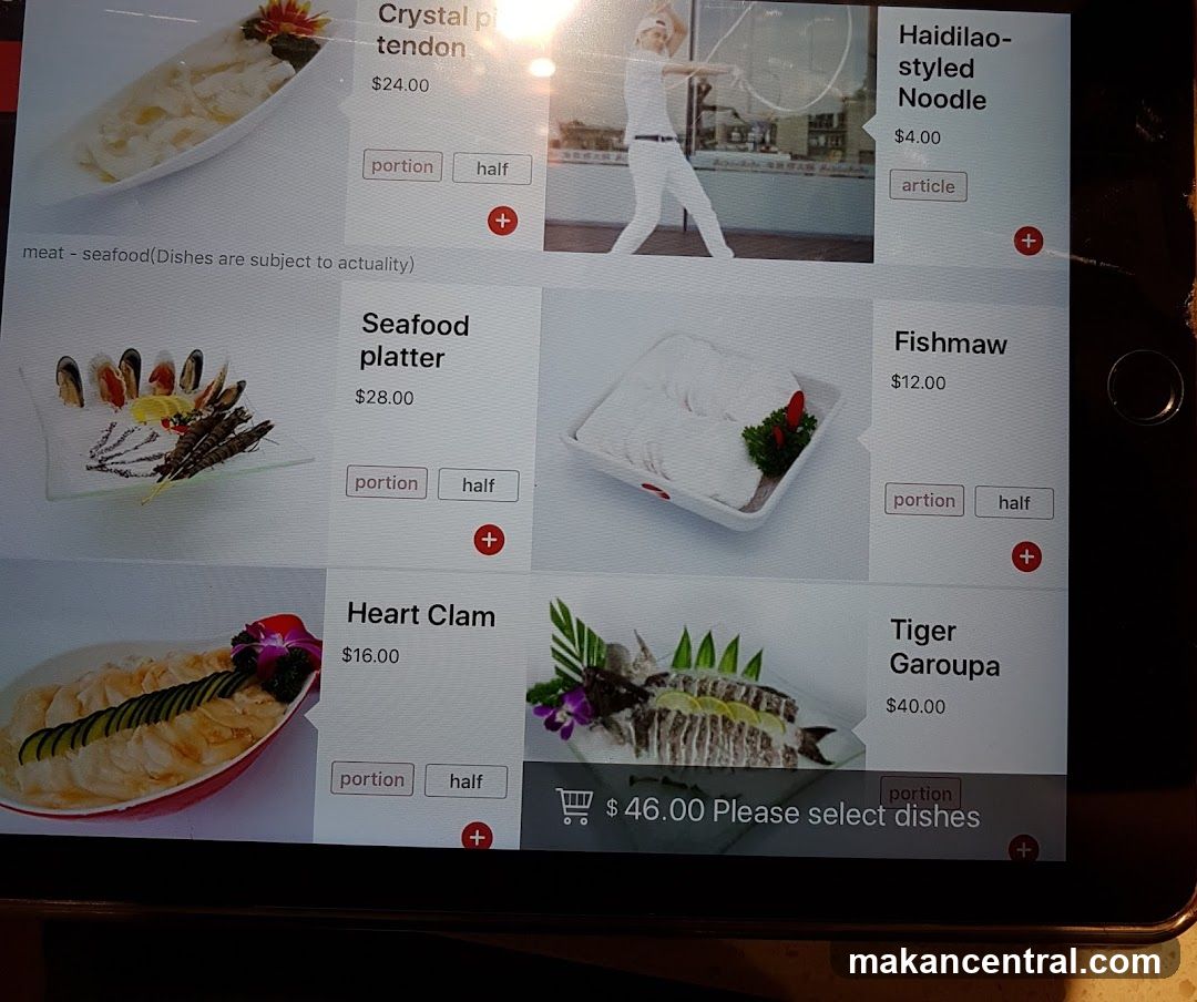 Restaurant Menu Display