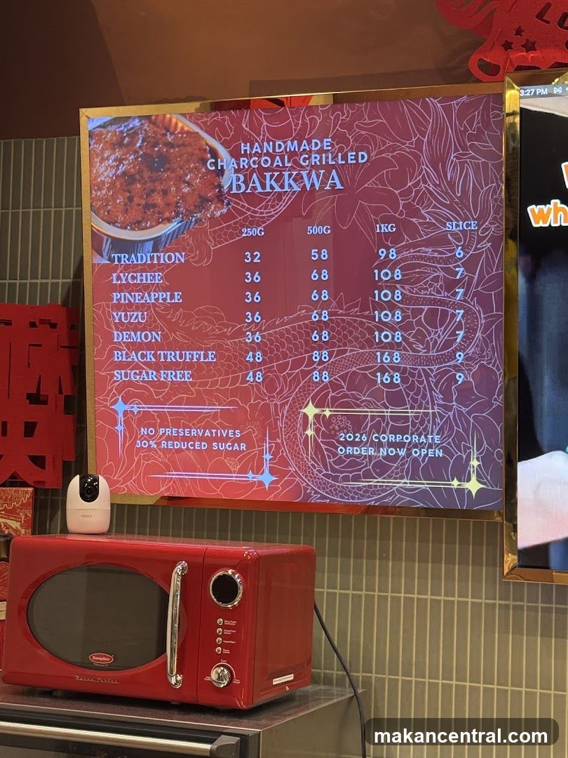 Handmade Charcoal Grilled Bakkwa Menu