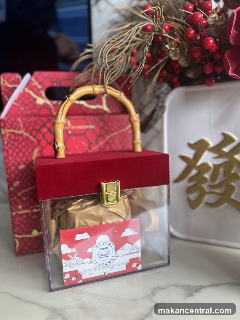 Red Gift Box with Bamboo Handle