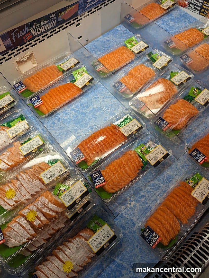 Salmon Display in Refrigerated Section