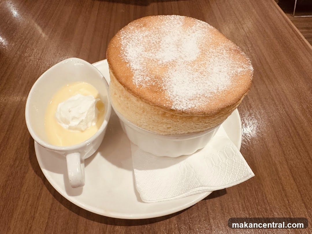 Soufflé Dessert with Cream Side Dish