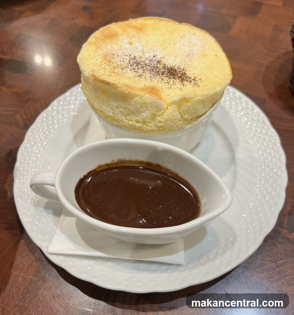 Soufflé with Chocolate Sauce