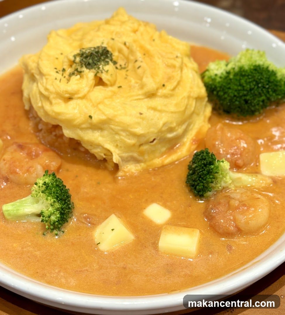 Curry with Omelette and Vegetables