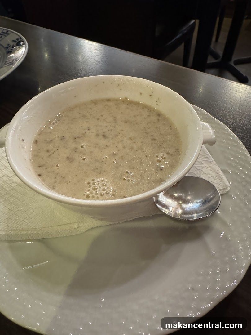 Soup served in a bowl